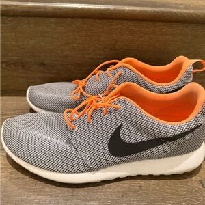 Nike Black and Orange Mesh Sneakers